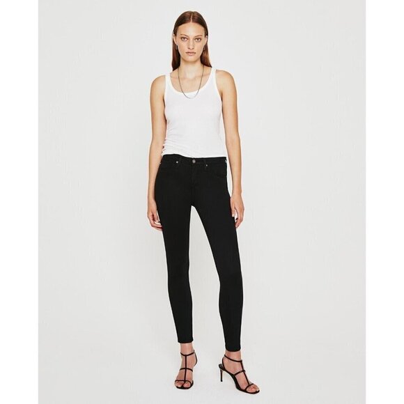 AG Adriano Goldschmied Size 24 Women's The Legging Ankle Jeans Super Black 26x31 - Picture 8 of 9